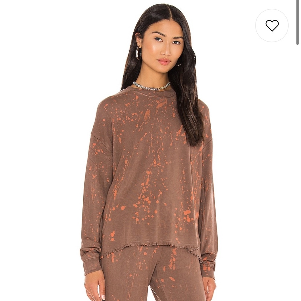 Kendall + Kylie Bleach Bleach Wash Crewneck Sweater NWT